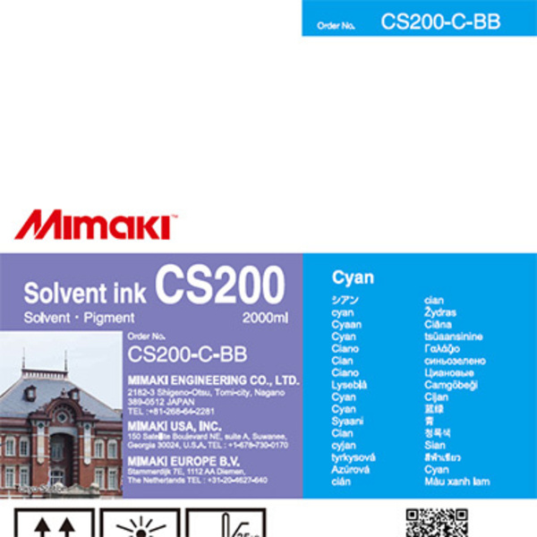 Mimaki CS200 Solvent ink bottle Cyan (2,000ml) Thumbnail