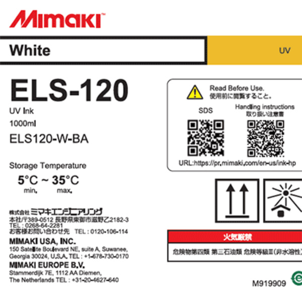 Mimaki ELS-120 UV INK 1L Bottle W (1,000ml) Thumbnail