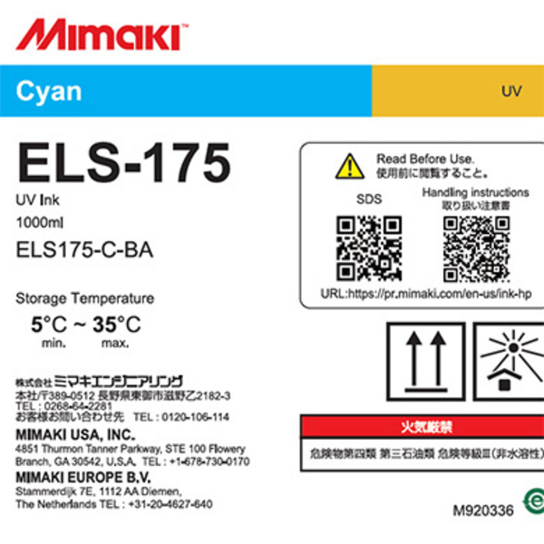 Mimaki ELS-175 UV INK 1L Bottle C (1,000ml) Thumbnail