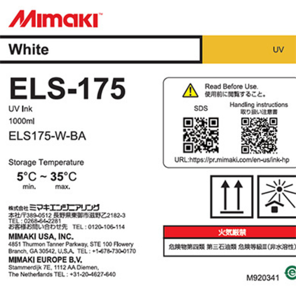 Mimaki ELS-175 UV INK 1L Bottle W (1,000ml) Thumbnail