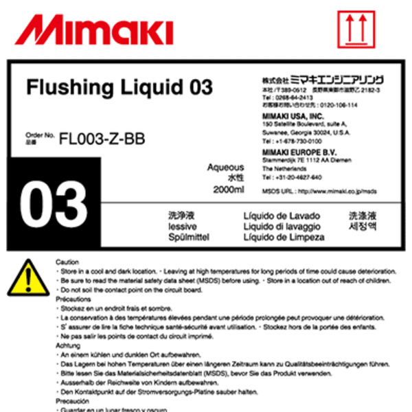 Mimaki Flushing liquid 03 2L Bottle (2,000ML) – TS500/TS500P Thumbnail