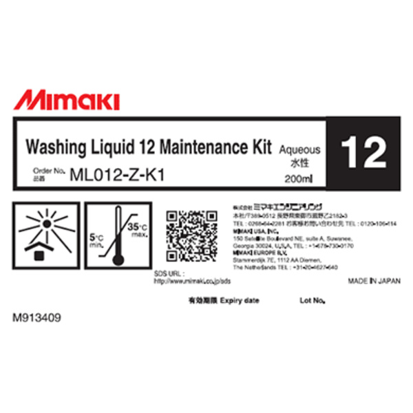 Mimaki Washing liquid 12 Maintenance kit (200ML bottle) – TX300P Thumbnail