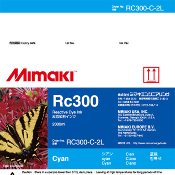 Mimaki RC300 Reactive dye ink pack Cyan (2,000ML) – TX400 Thumbnail