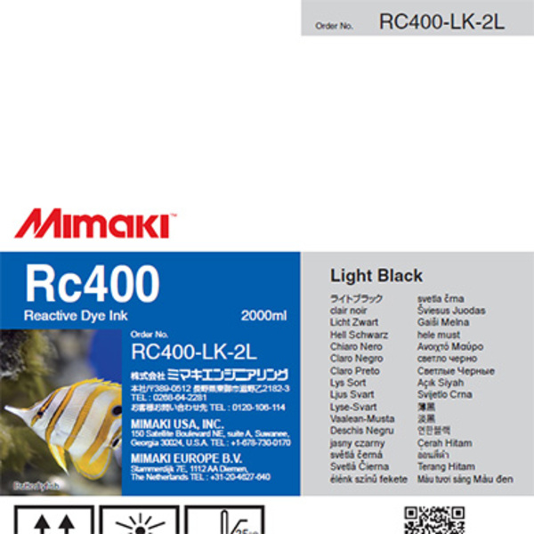 Mimaki RC400 Reactive dye ink pack Light Black (2,000ML) – TX300P Thumbnail