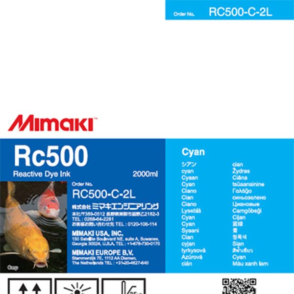 Mimaki RC500 Reactive dye ink pack Cyan (2,000ML) – TX300P Thumbnail