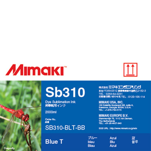 Mimaki SB310 Dye sublimation ink bottle Blue (2,000ML) – TS500/TS500P Thumbnail