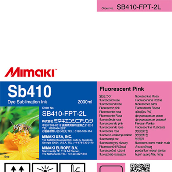 Mimaki Sb410 Dye sublimation ink pack Fluorescent Pink T (2,000ml) Thumbnail