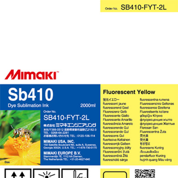 Mimaki Sb410 Dye sublimation ink pack Fluorescent Yellow T (2,000ml) Thumbnail
