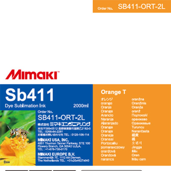 Mimaki Sb411 Dye sublimation ink pack Orange T (2,000ml) Thumbnail