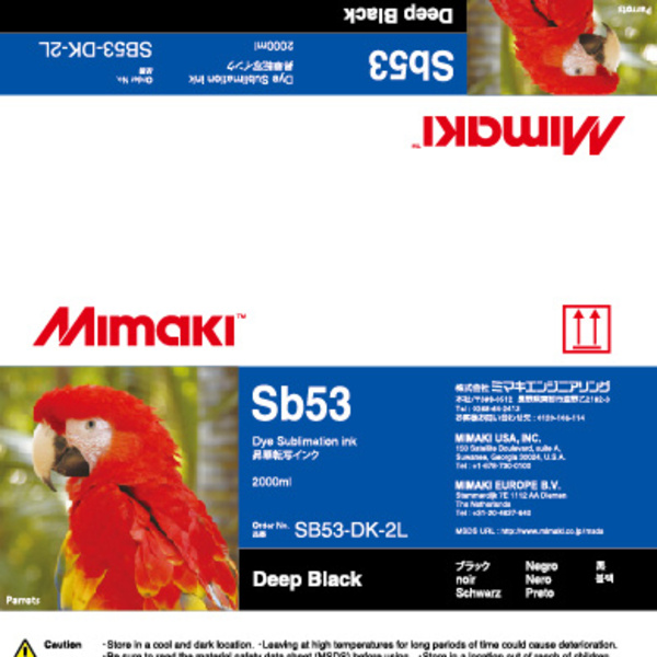 Mimaki SB53 Dye sublimation ink pack Deep Black (2,000ML) – CJV150/CJV300/JV150 +2 Thumbnail