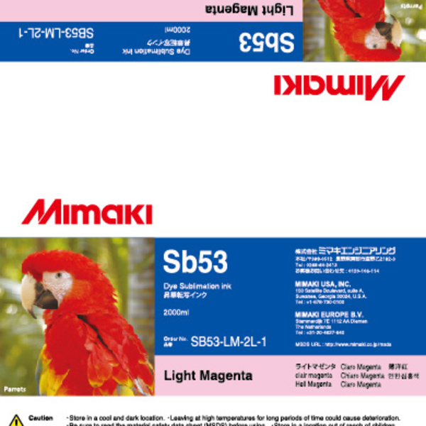 Mimaki SB53 Dye sublimation ink pack Light Magenta (2,000ML) – CJV150/CJV300/JV150 +7 Thumbnail