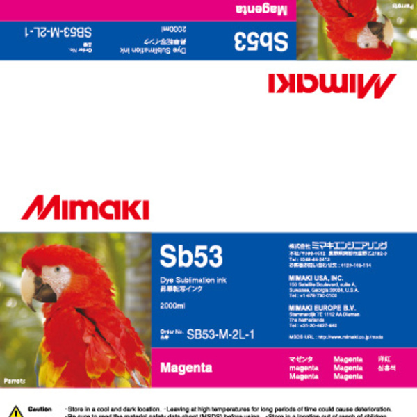 Mimaki SB53 Dye sublimation ink pack Magenta (2,000ML) – CJV150/CJV300/JV150 +7 Thumbnail