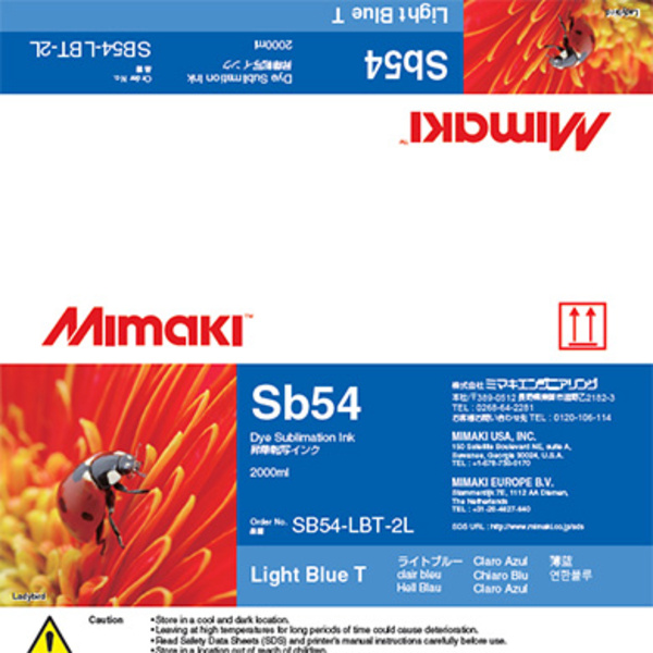 Mimaki SB54 Dye sublimation ink pack Light Blue T (2,000ML) – CJV150/CJV300/JV150 +8 Thumbnail