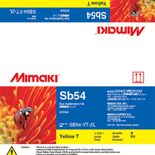 Mimaki SB54 Dye sublimation ink pack Yellow T (2,000ML) – CJV150/CJV300/JV150 +8 Thumbnail