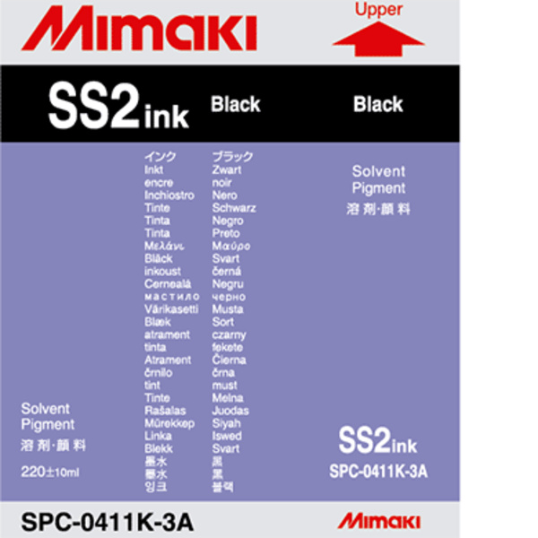 Mimaki SS2 Solvent ink cartridge Black (220ML) – GP604S/JV3 Thumbnail