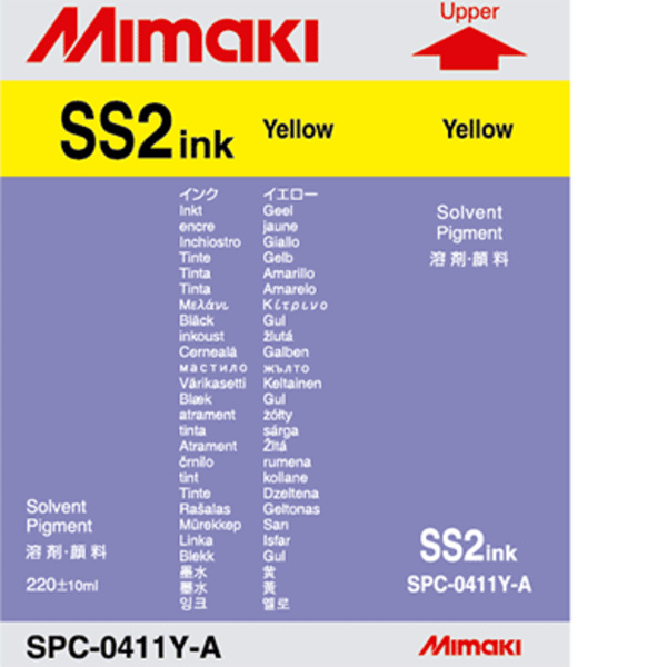 Mimaki SS2 Solvent ink cartridge Yellow (220ML) – GP604S/JV3 Thumbnail