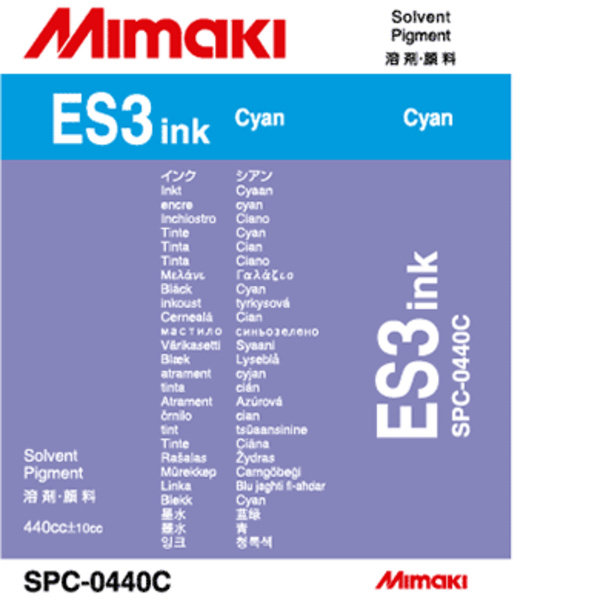Mimaki ES3 Solvent ink cartridge Cyan (440ML) – CJV150/CJV30/CJV300 +8 Thumbnail