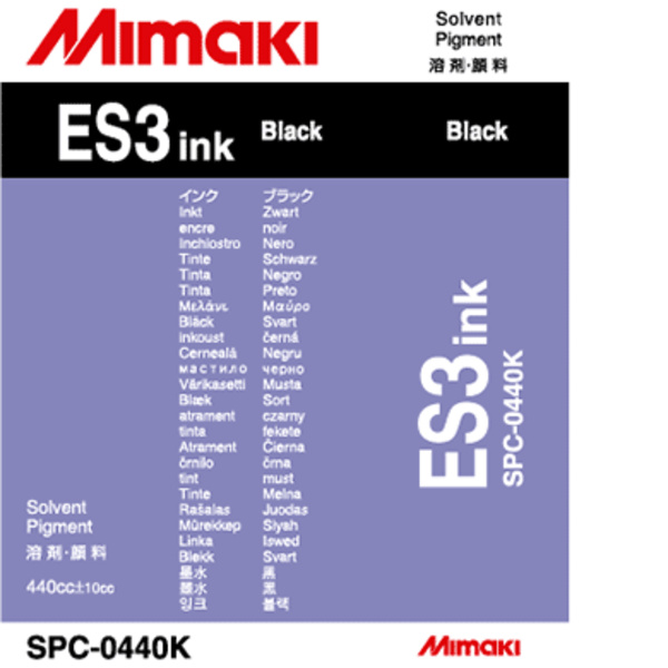 Mimaki ES3 Solvent ink cartridge Black (440ML) – CJV150/CJV30/CJV300 +8 Thumbnail