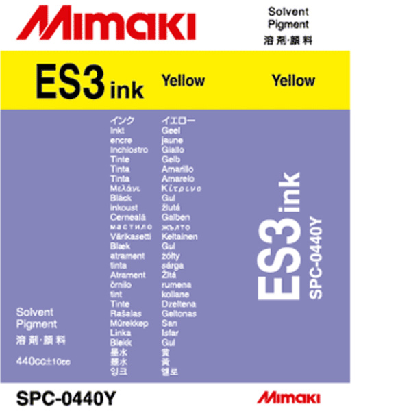 Mimaki ES3 Solvent ink cartridge Yellow (440ML) – CJV150/CJV30/CJV300 +8 Thumbnail