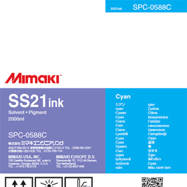 Mimaki SS21 Solvent ink pack Cyan (2,000ml) Thumbnail