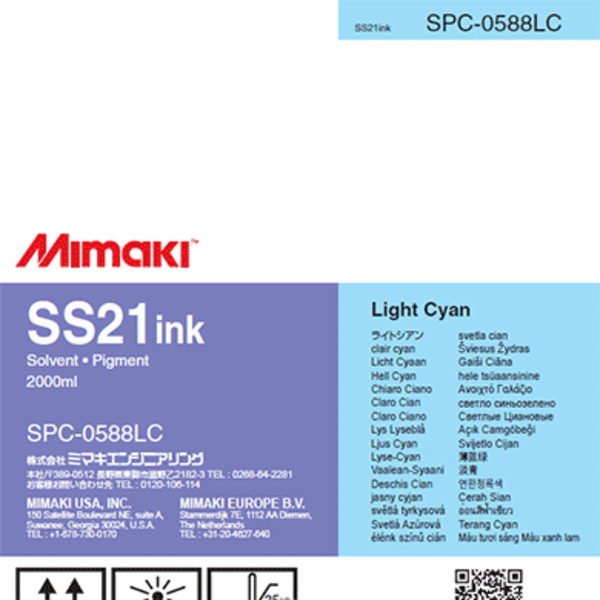 Mimaki SS21 Solvent ink pack Light Cyan (2,000ml) Thumbnail