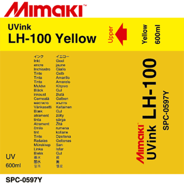 Mimaki LH-100 UV curable ink pack Yellow (600ML) – JFX/UJF-3042FX/UJF-3042HG +2 Thumbnail