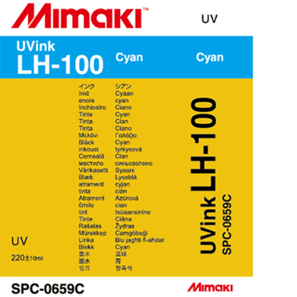 Mimaki LH-100 UV curable ink cartridge Cyan (220ML) – UJF-3042FX/UJF-3042HG/UJF-6042 Thumbnail