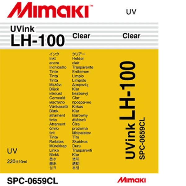 Mimaki LH-100 UV curable ink cartridge Clear (220ML) – UJF-3042FX/UJF-3042HG/UJF-6042 Thumbnail