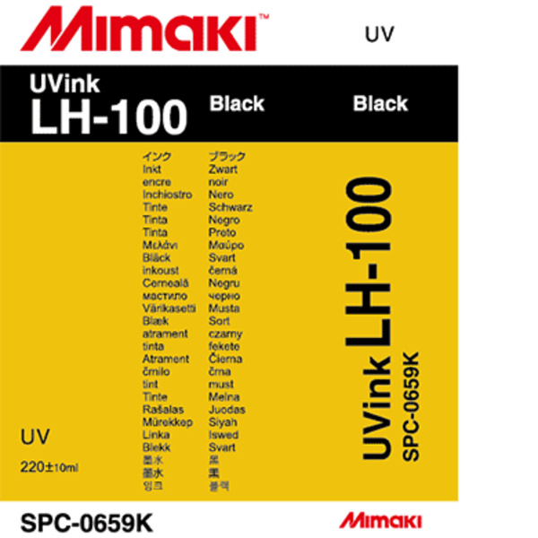 Mimaki LH-100 UV curable ink cartridge Black (220ML) – UJF-3042FX/UJF-3042HG/UJF-6042 Thumbnail