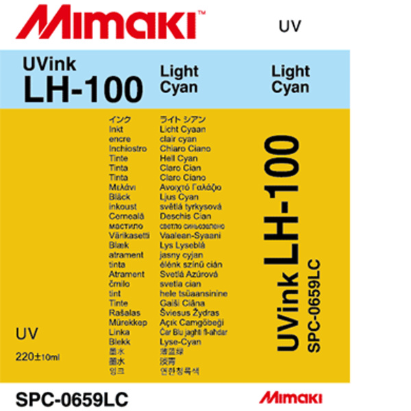 Mimaki LH-100 UV curable ink cartridge Light Cyan (220ML) – UJF-3042FX/UJF-3042HG/UJF-6042 Thumbnail