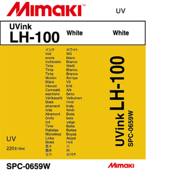 Mimaki LH-100 UV curable ink cartridge White (220ML) – UJF-3042FX/UJF-3042HG/UJF-6042 Thumbnail