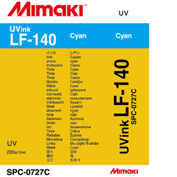 Mimaki LF-140 UV curable ink cartridge Cyan (220ML) – UJF-3042FX/UJF-3042HG/UJF-6042 Thumbnail