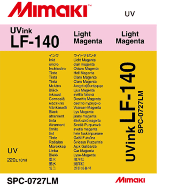 Mimaki LF-140 UV curable ink cartridge Light Magenta (220ML) – UJF-3042FX/UJF-3042HG/UJF-6042 Thumbnail
