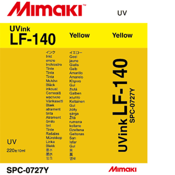 Mimaki LF-140 UV curable ink cartridge Yellow (220ML) – UJF-3042FX/UJF-3042HG/UJF-6042 Thumbnail