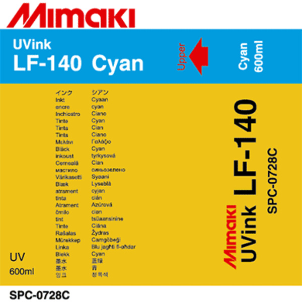 Mimaki LF-140 UV curable ink pack Cyan (600ML) – JFX/UJF-3042FX/UJF-3042HG +2 Thumbnail