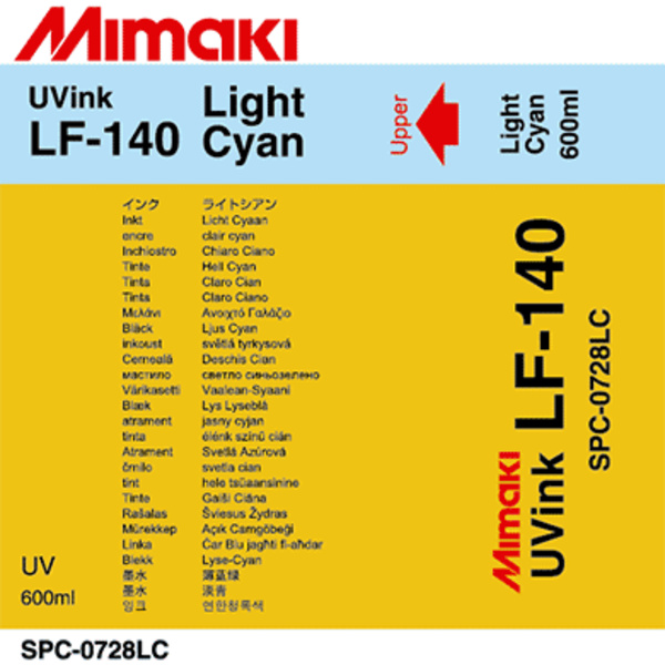Mimaki LF-140 UV curable ink pack Light Cyan (600ML) – JFX/UJF-3042FX/UJF-3042HG +2 Thumbnail