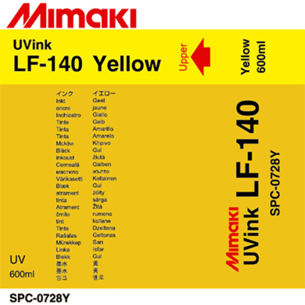 Mimaki LF-140 UV curable ink pack Yellow (600ML) – JFX/UJF-3042FX/UJF-3042HG +2 Thumbnail