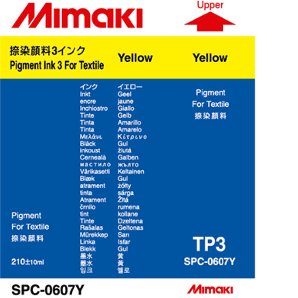 Mimaki TP3 Pigment ink 3 for Textile cartridge Yellow (210ML) – DM21810/DS1600/DS1800 +4 Thumbnail