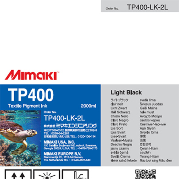 Mimaki TP400 Textile pigment ink pack Light Black (2,000ML) – TX300P Thumbnail