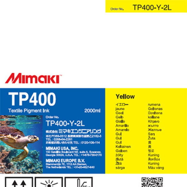 Mimaki TP400 Textile pigment ink pack Yellow (2,000ML) – TX300P Thumbnail