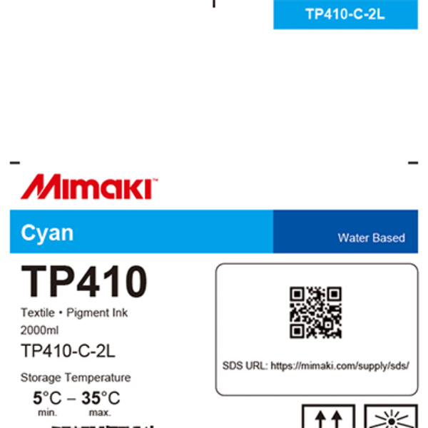 Mimaki TP410 Textile pigment ink pack Cyan (2,000ml) Thumbnail