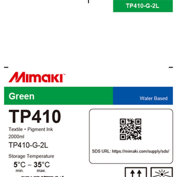 Mimaki TP410 Textile pigment ink pack Green (2,000ml) Thumbnail